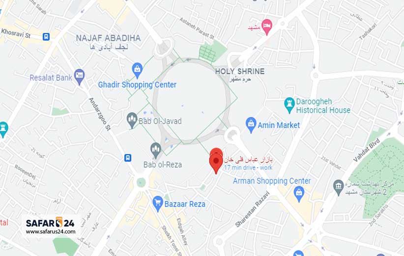 بازار عباسقلی خان مشهد کجاست

